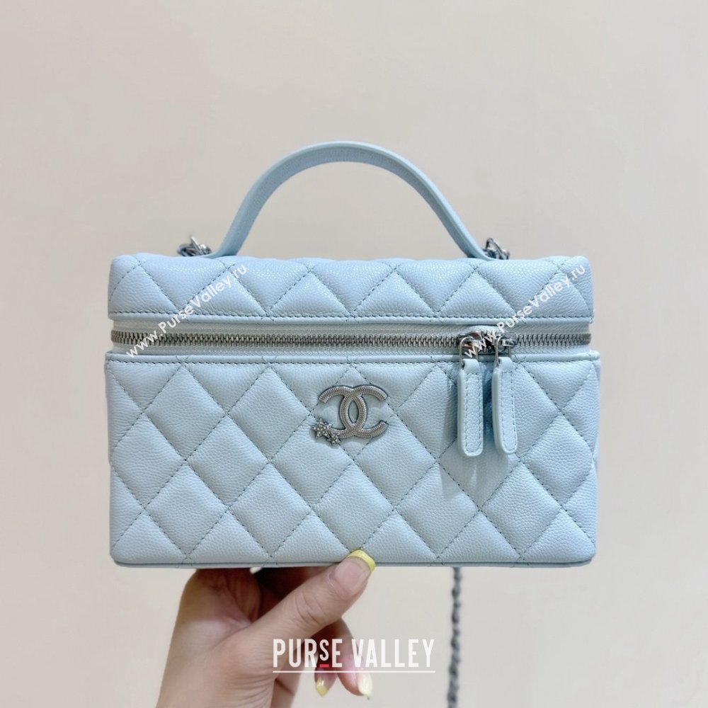 Chanel Shiny Grained Calfskin Vanity with Chain and Star AP4854 Light Blue 2025 Top Quality (SHUNY-25092306)