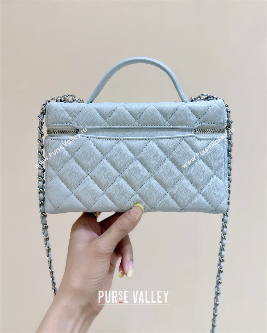 Chanel Shiny Grained Calfskin Vanity with Chain and Star AP4854 Light Blue 2025 Top Quality (SHUNY-25092306)