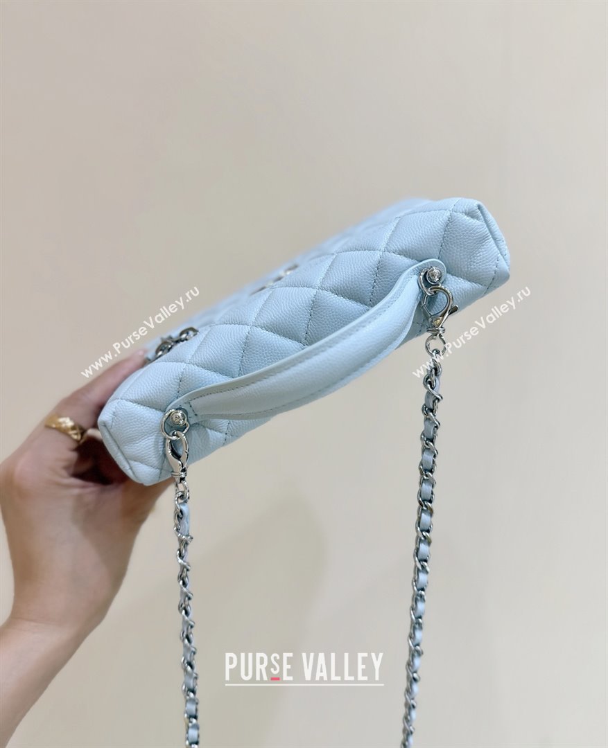 Chanel Shiny Grained Calfskin Vanity with Chain and Star AP4854 Light Blue 2025 Top Quality (SHUNY-25092306)