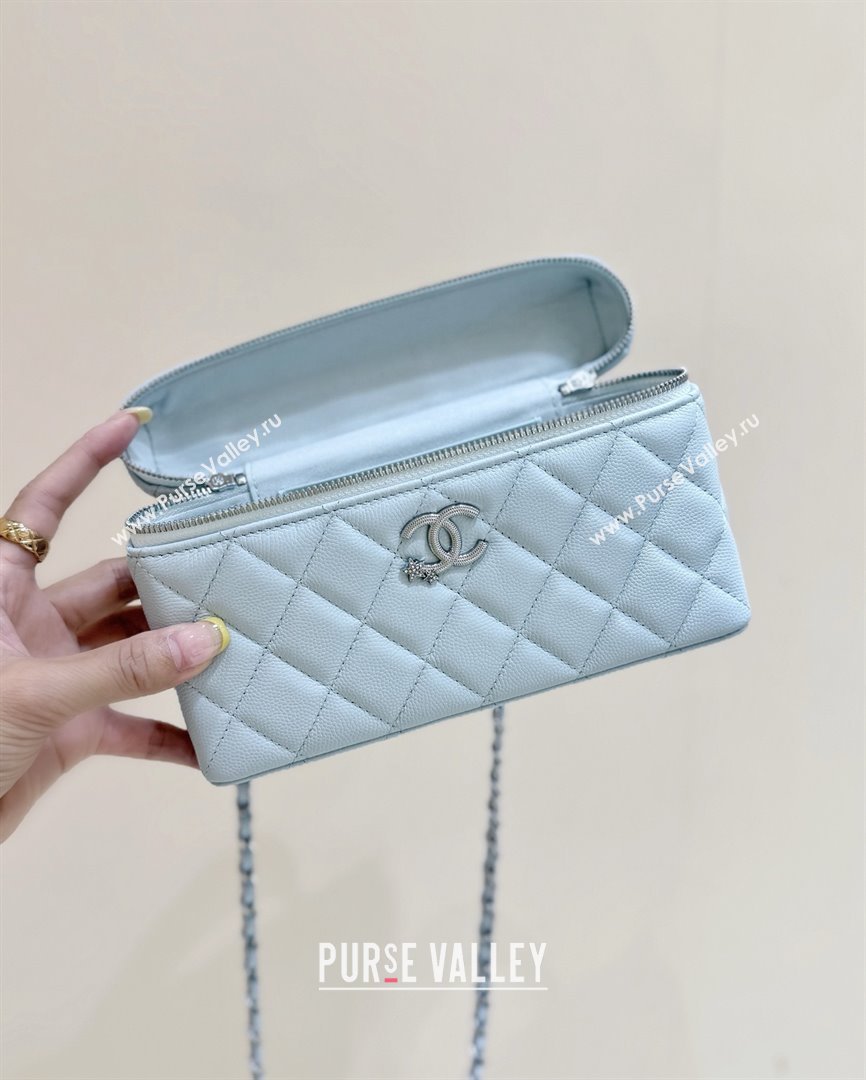 Chanel Shiny Grained Calfskin Vanity with Chain and Star AP4854 Light Blue 2025 Top Quality (SHUNY-25092306)