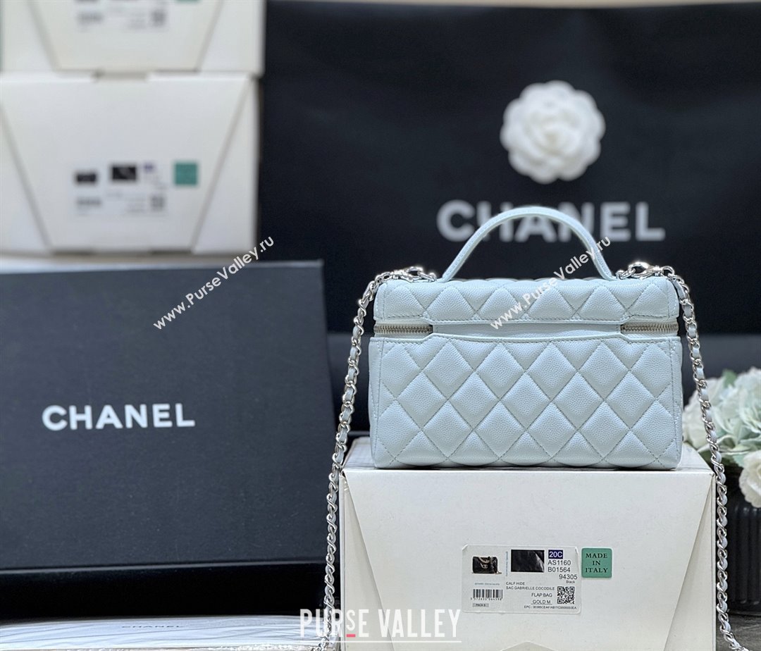 Chanel Shiny Grained Calfskin Vanity with Chain and Star AP4854 Light Blue 2025 Top Quality (SHUNY-25092306)