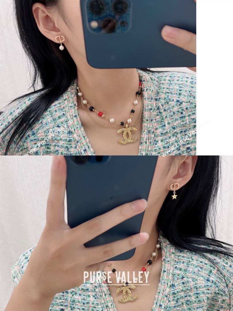 Dior Petit CD Earrings D92703 Gold 2025 (YF-25092703)