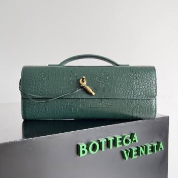 Bottega Veneta Andiamo Clutch in Crocodile Pattern Leather Green 2025 (MS-25101509)