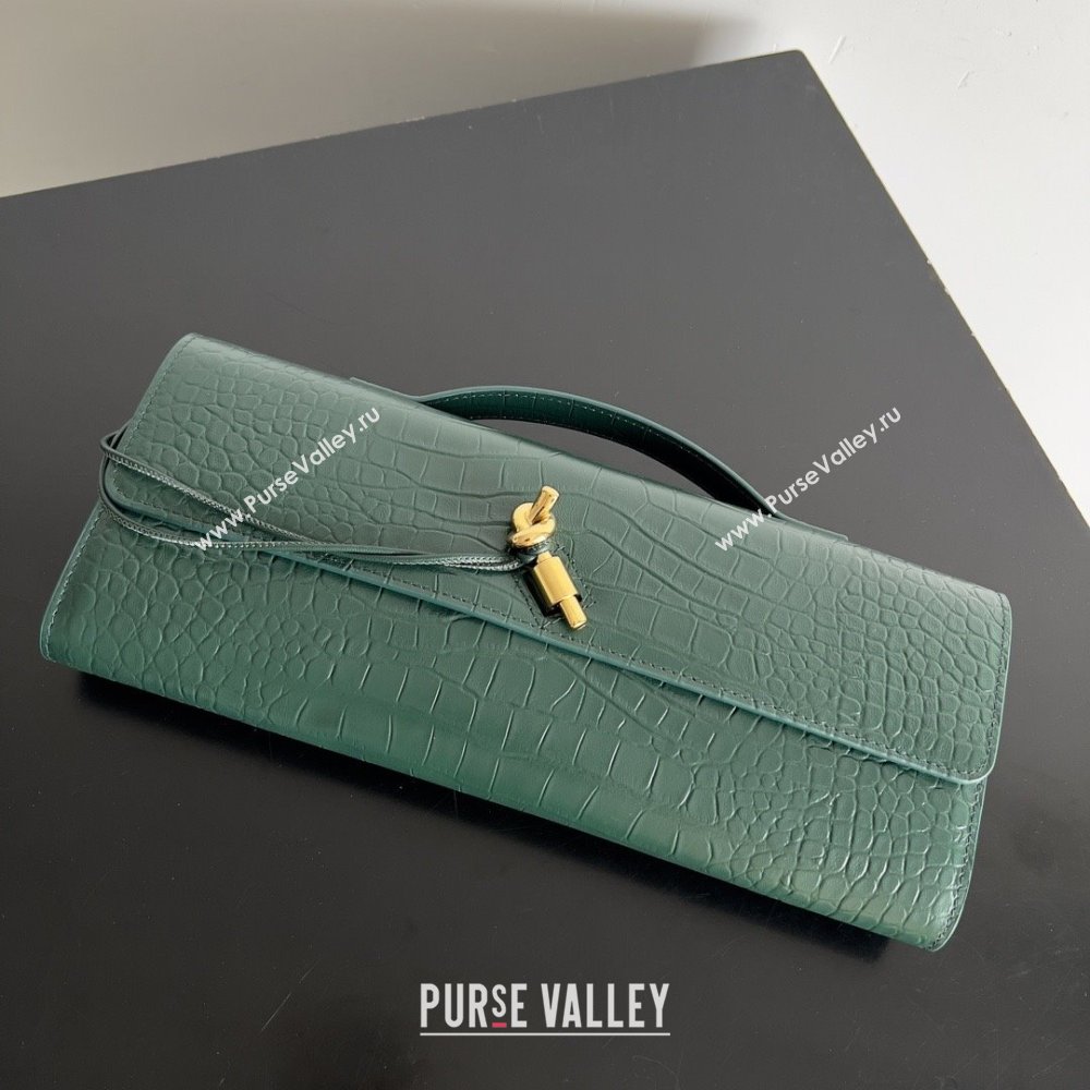 Bottega Veneta Andiamo Clutch in Crocodile Pattern Leather Green 2025 (MS-25101509)