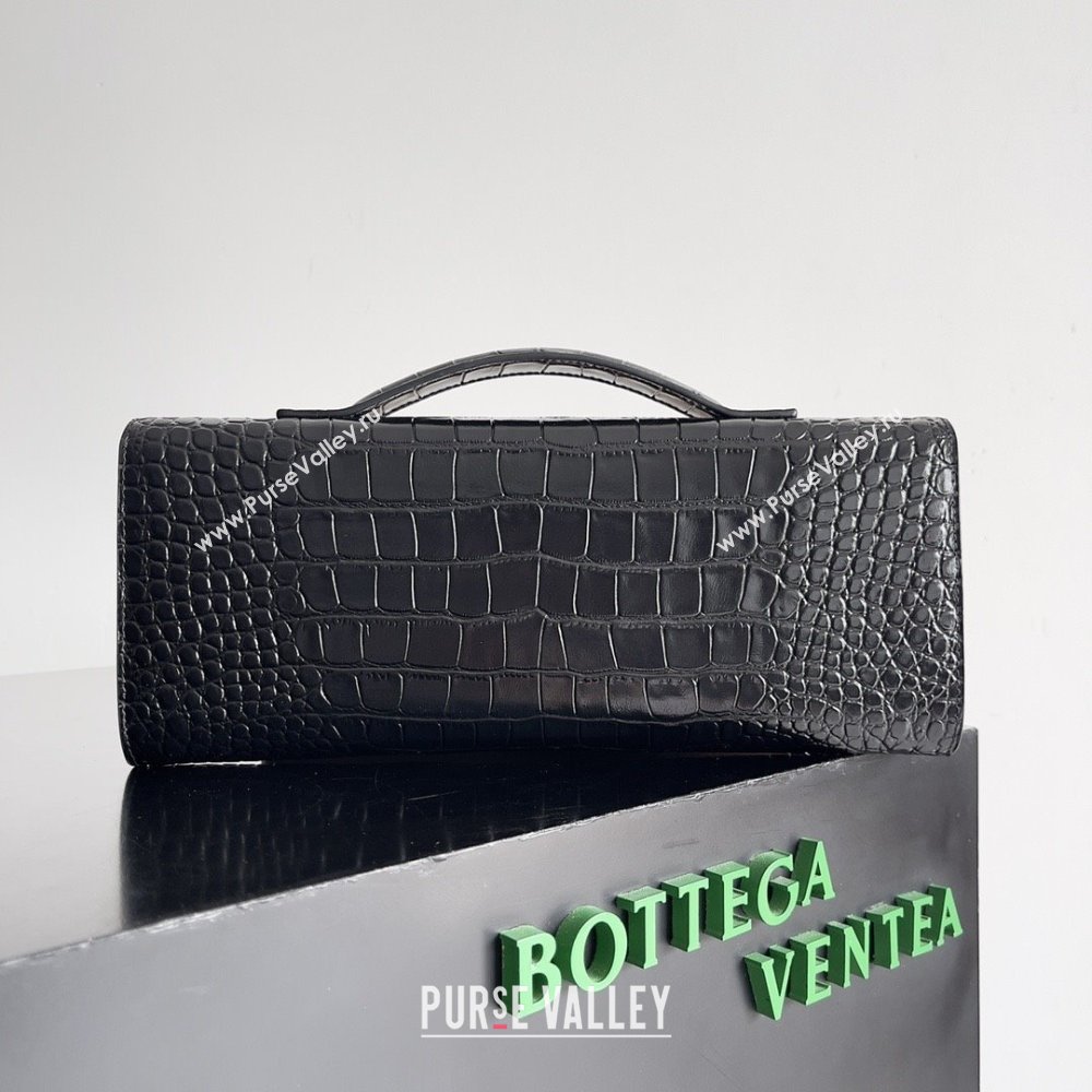 Bottega Veneta Andiamo Clutch in Crocodile Pattern Leather Black 2025 (MS-25101510)