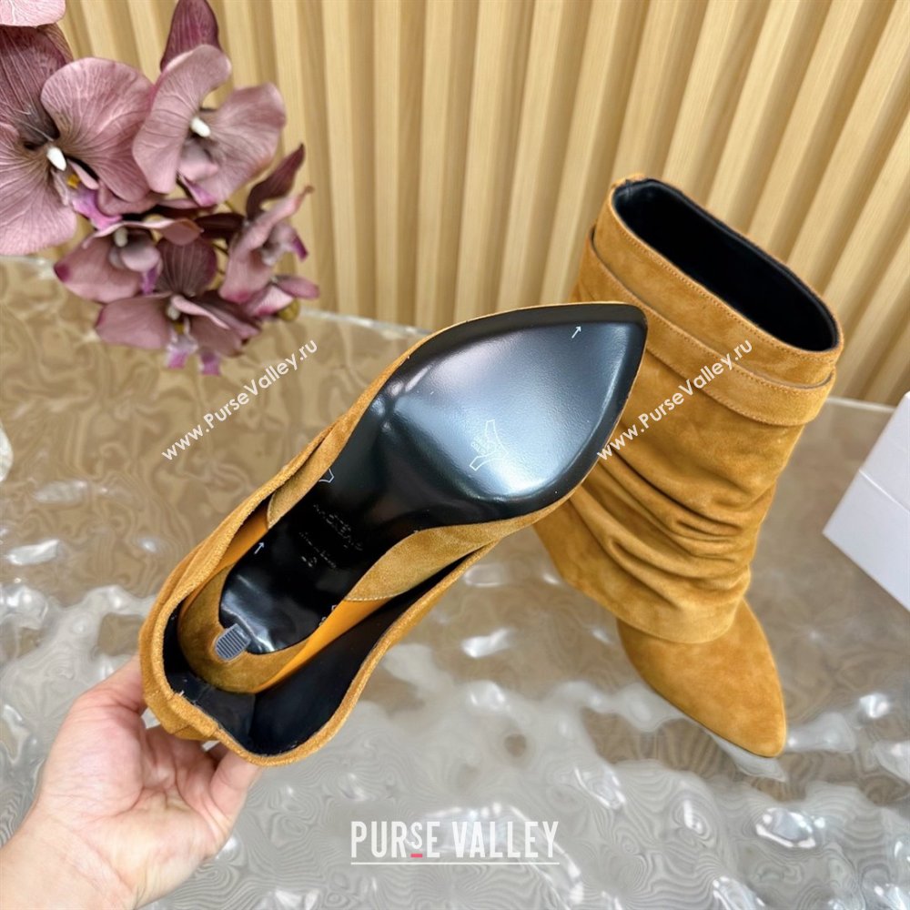 Givenchy Shark Lock Stiletto Ankle Boots in Suede Leather Brown 2025 (MD-25101117)