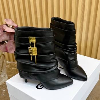 Givenchy Shark Lock Stiletto Ankle Boots in Calfskin Black 2025 (MD-25101119)