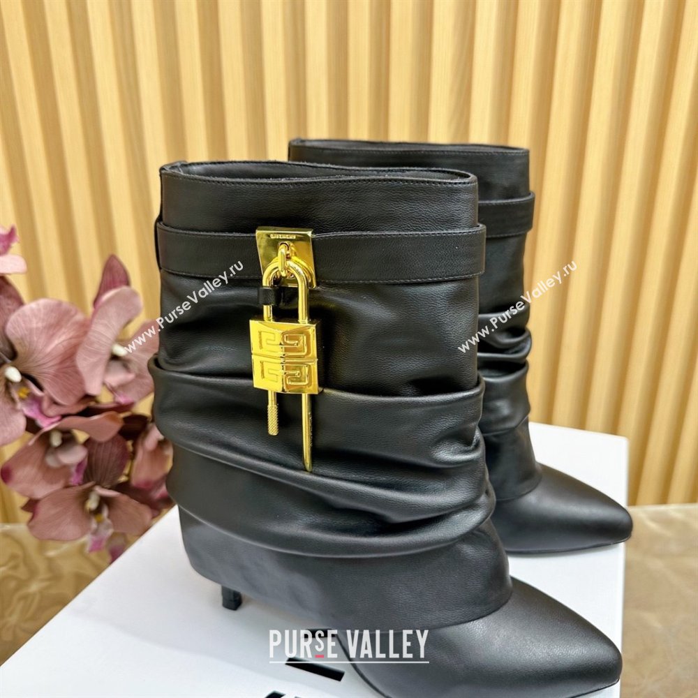 Givenchy Shark Lock Stiletto Ankle Boots in Calfskin Black 2025 (MD-25101119)