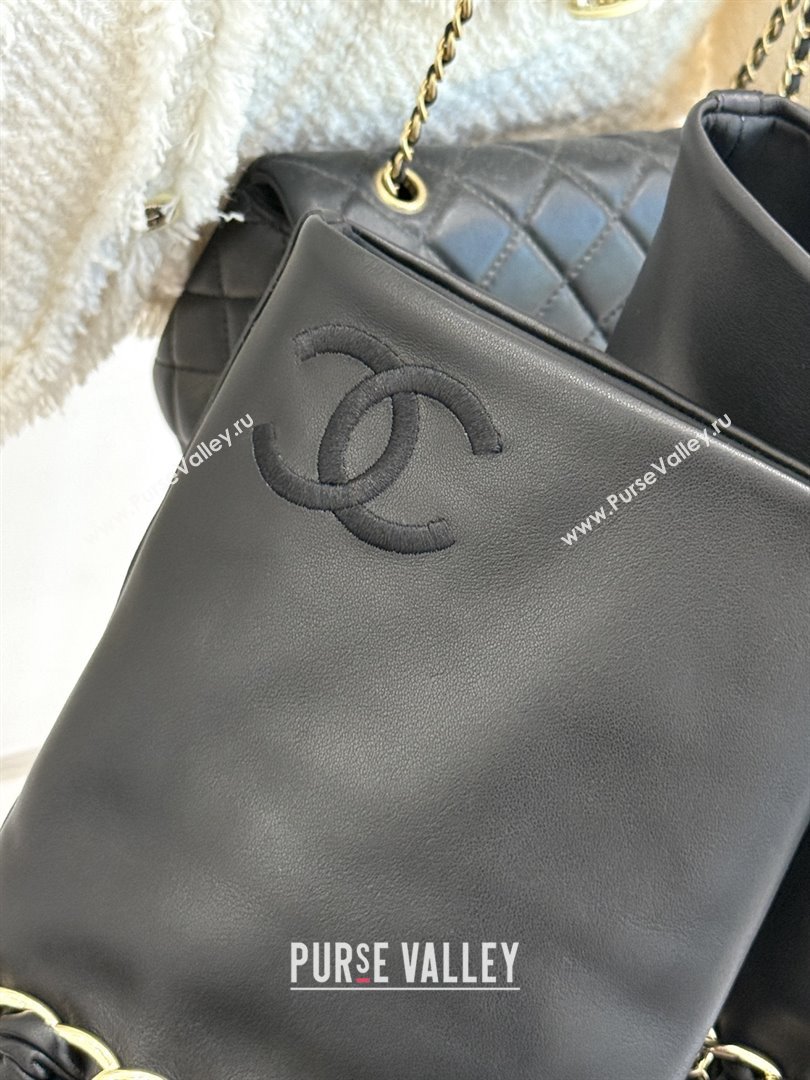 Chanel Lambskin  Grosgrain Boots with Chain 5cm Heel Black 2025 (MD-25101411)