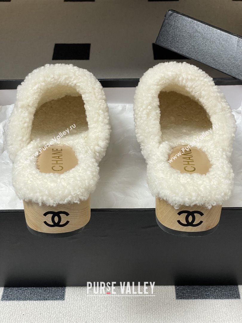 Chanel Calfskin Mules with Shearling CH102004 Beige 2025 (MD-25102004)