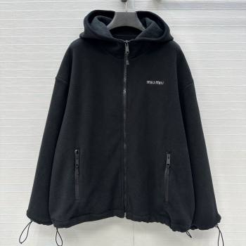 Miu Miu Fleece Jacket M101407 Black 2025 (Q-25101407)