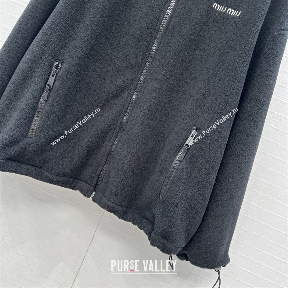 Miu Miu Fleece Jacket M101407 Black 2025 (Q-25101407)
