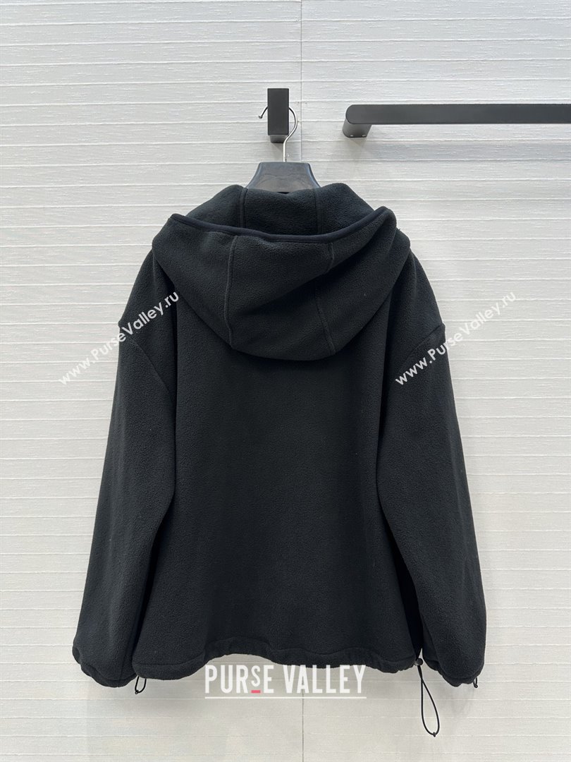 Miu Miu Fleece Jacket M101407 Black 2025 (Q-25101407)
