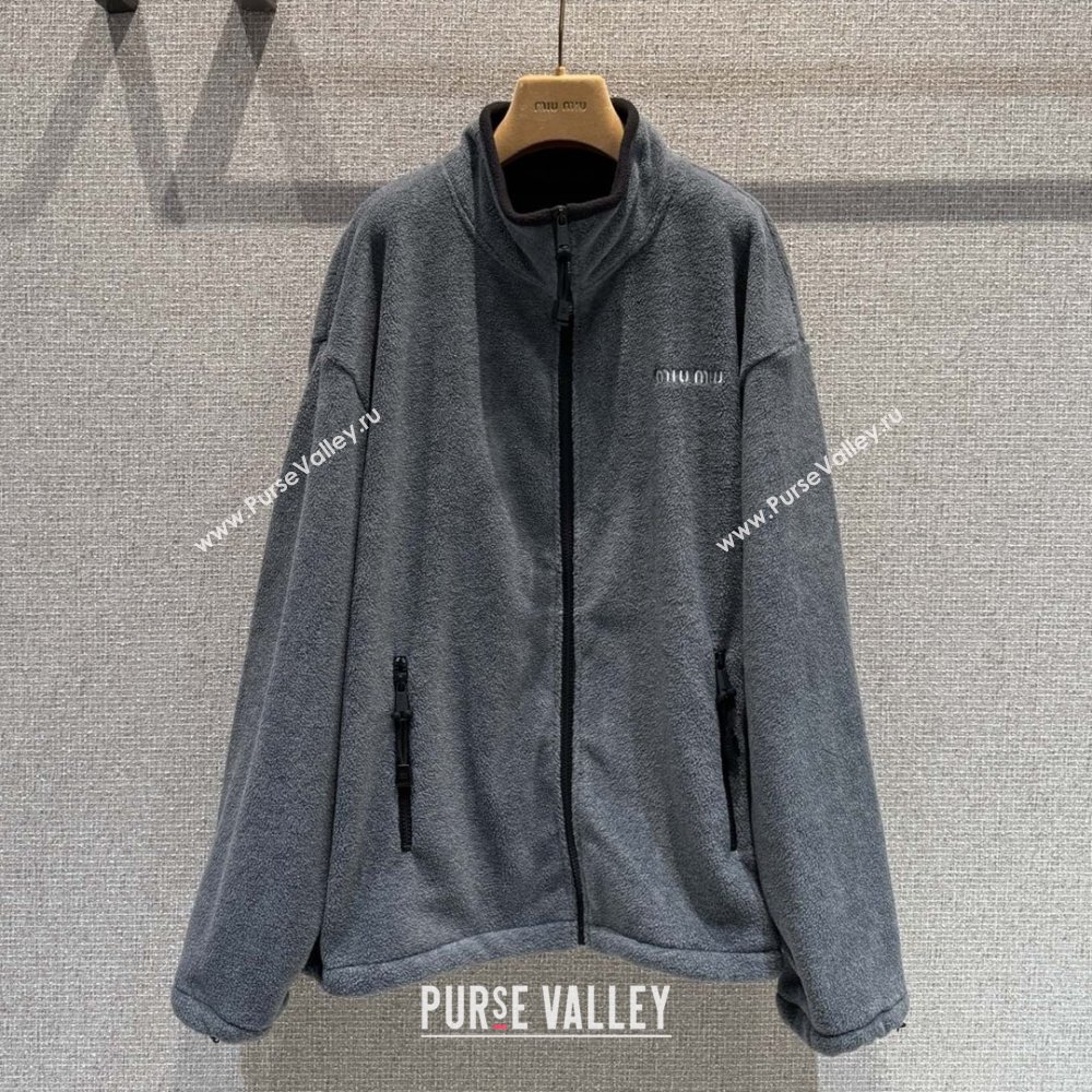 Miu Miu Fleece Sweatshirt M101406 Grey 2025 (Q-25101406)
