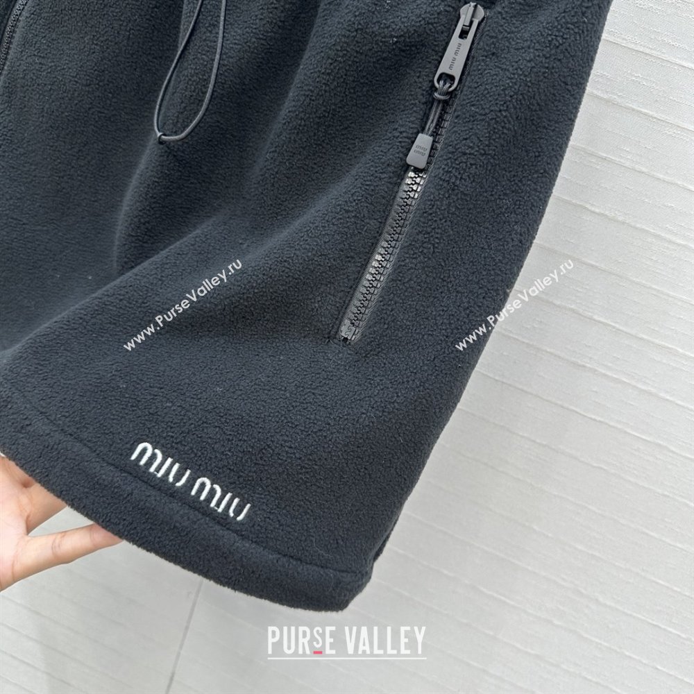 Miu Miu Fleece Miniskirt M101408 Black 2025 (Q-25101408)