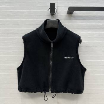 Miu Miu Fleece Vest M101409 Black 2025 (Q-25101409)