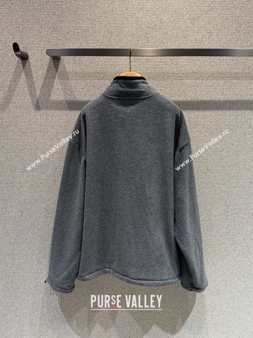 Miu Miu Fleece Sweatshirt M101406 Grey 2025 (Q-25101406)