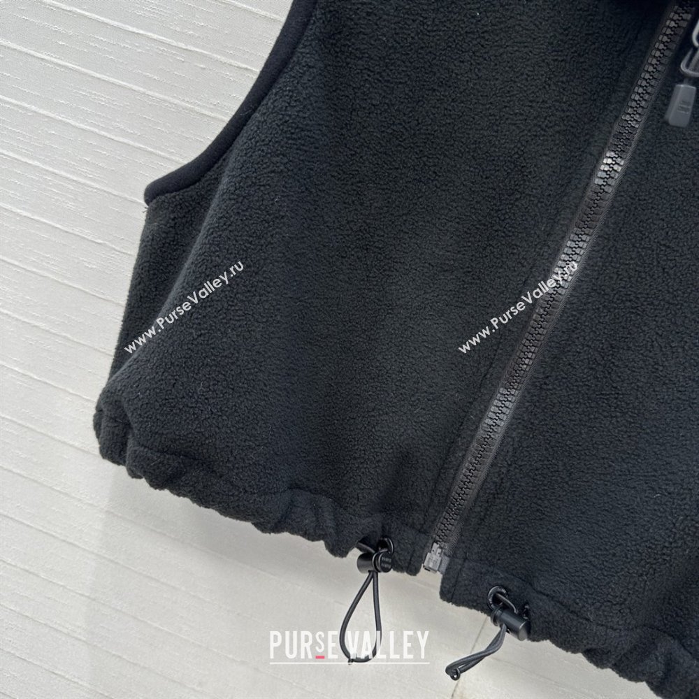 Miu Miu Fleece Vest M101409 Black 2025 (Q-25101409)