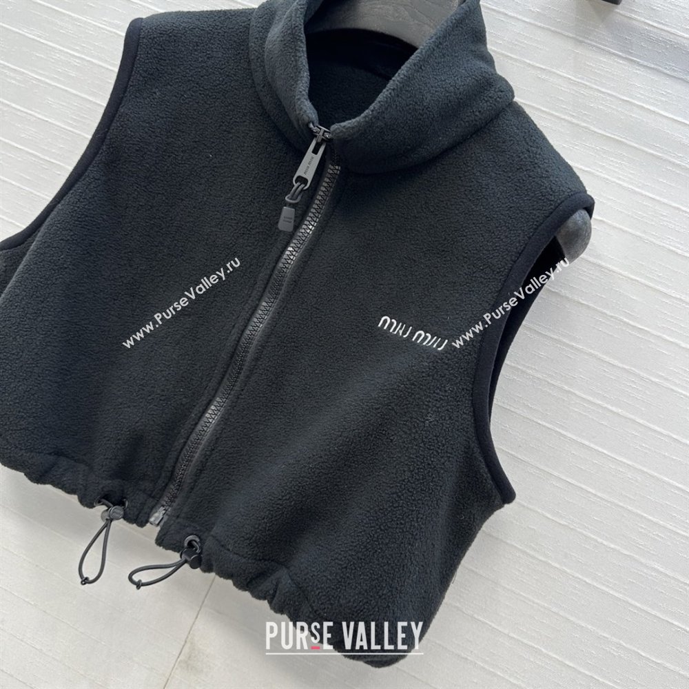 Miu Miu Fleece Vest M101409 Black 2025 (Q-25101409)
