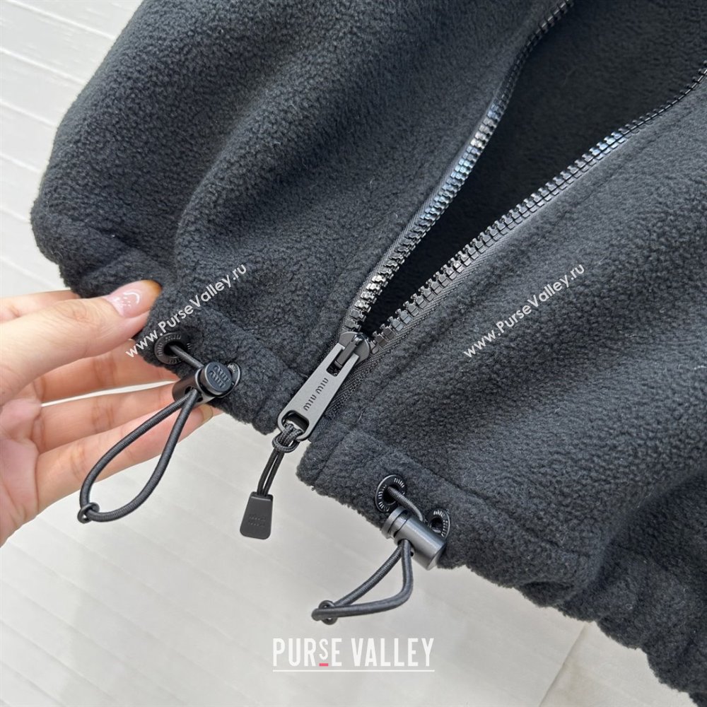 Miu Miu Fleece Vest M101409 Black 2025 (Q-25101409)
