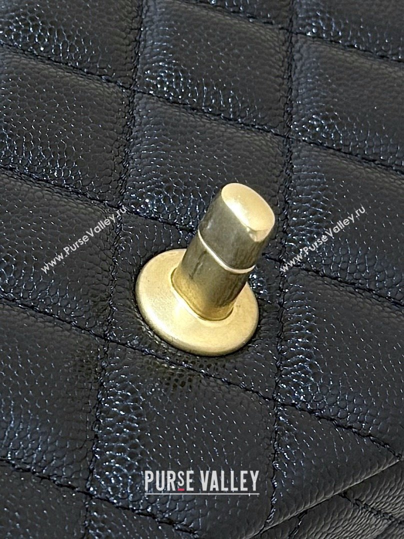 Chanel Mini Flap Bag with Top Handle in Grained Shiny Calfskin AS5701 Black 2025 Top Quality (SHUNY-25101501)