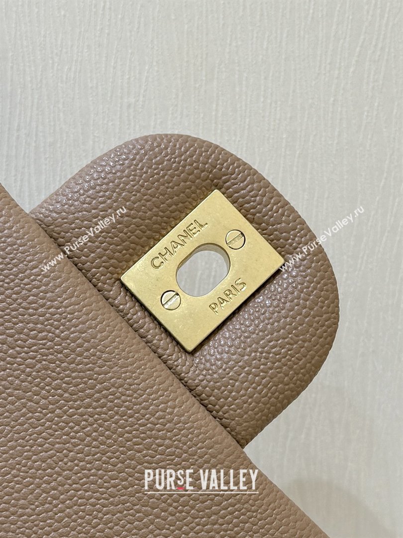 Chanel Mini Flap Bag with Top Handle in Grained Shiny Calfskin AS5701 Camel 2025 Top Quality (SHUNY-25101504)