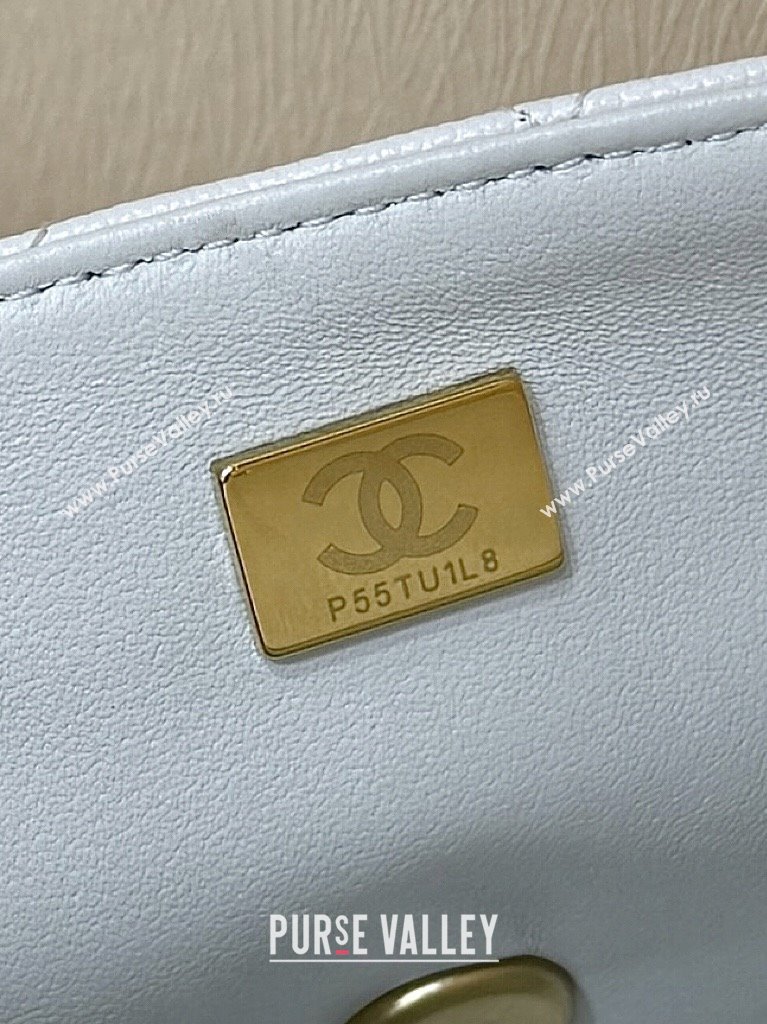 Chanel Mini Flap Bag with Top Handle in Grained Shiny Calfskin AS5701 White 2025 Top Quality (SHUNY-25101503)