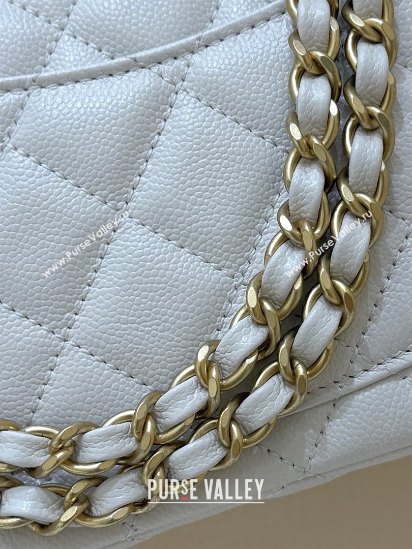 Chanel Mini Flap Bag with Top Handle in Grained Shiny Calfskin AS5701 White 2025 Top Quality (SHUNY-25101503)