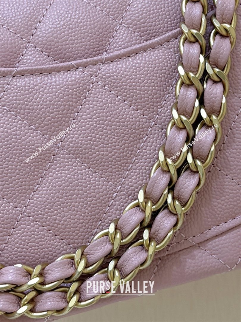 Chanel Mini Flap Bag with Top Handle in Grained Shiny Calfskin AS5701 Pink 2025 Top Quality (SHUNY-25101502)