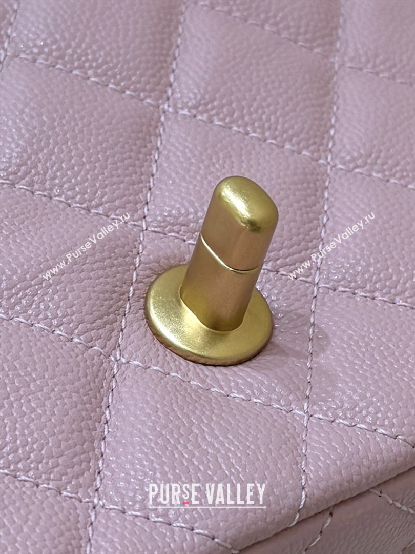 Chanel Mini Flap Bag with Top Handle in Grained Shiny Calfskin AS5701 Pink 2025 Top Quality (SHUNY-25101502)
