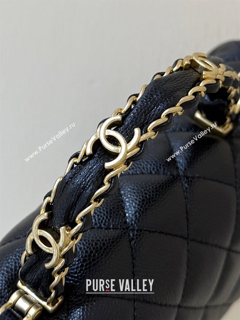Chanel Small Flap Bag with Top Handle in Grained Shiny Calfskin AS5702 Black 2025 Top Quality (SHUNY-25101505)