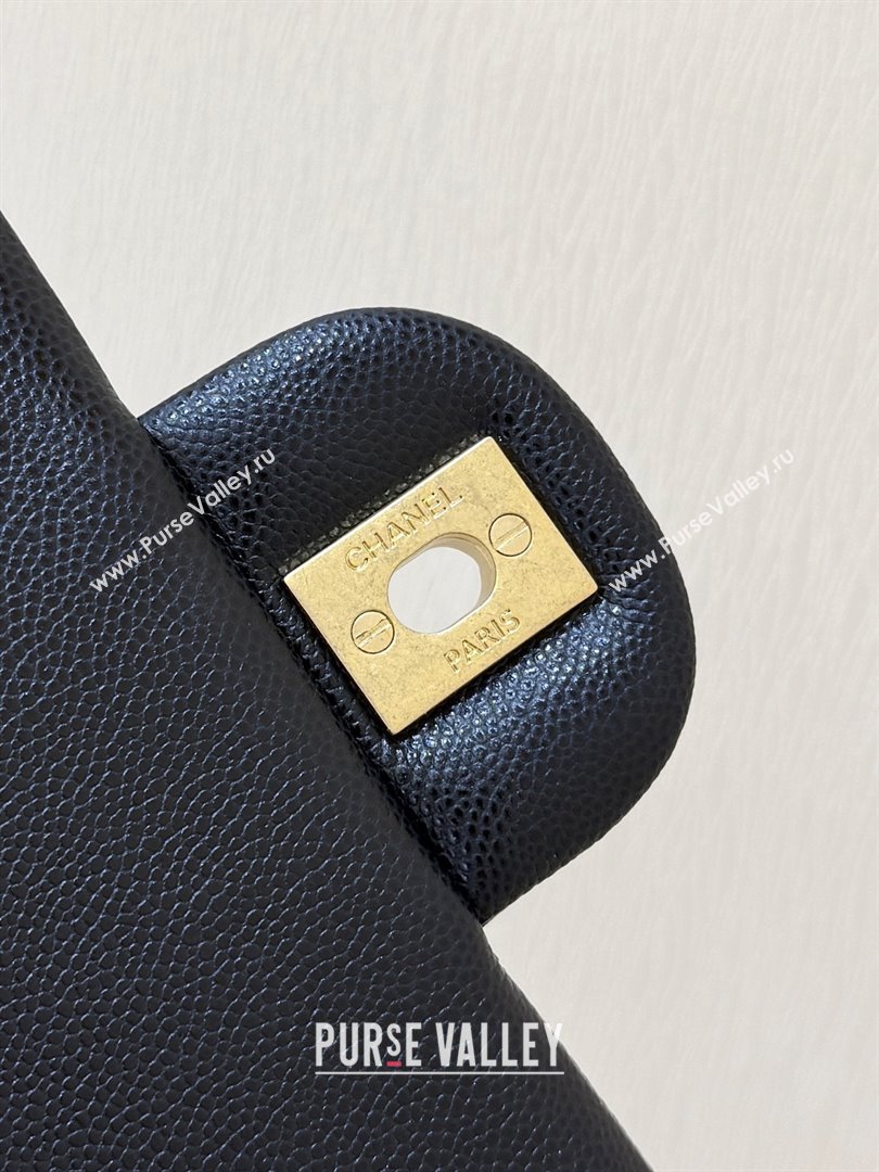 Chanel Small Flap Bag with Top Handle in Grained Shiny Calfskin AS5702 Black 2025 Top Quality (SHUNY-25101505)