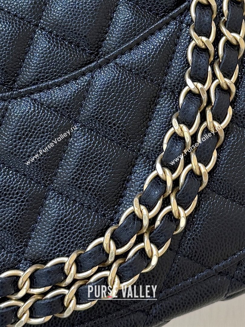 Chanel Small Flap Bag with Top Handle in Grained Shiny Calfskin AS5702 Black 2025 Top Quality (SHUNY-25101505)