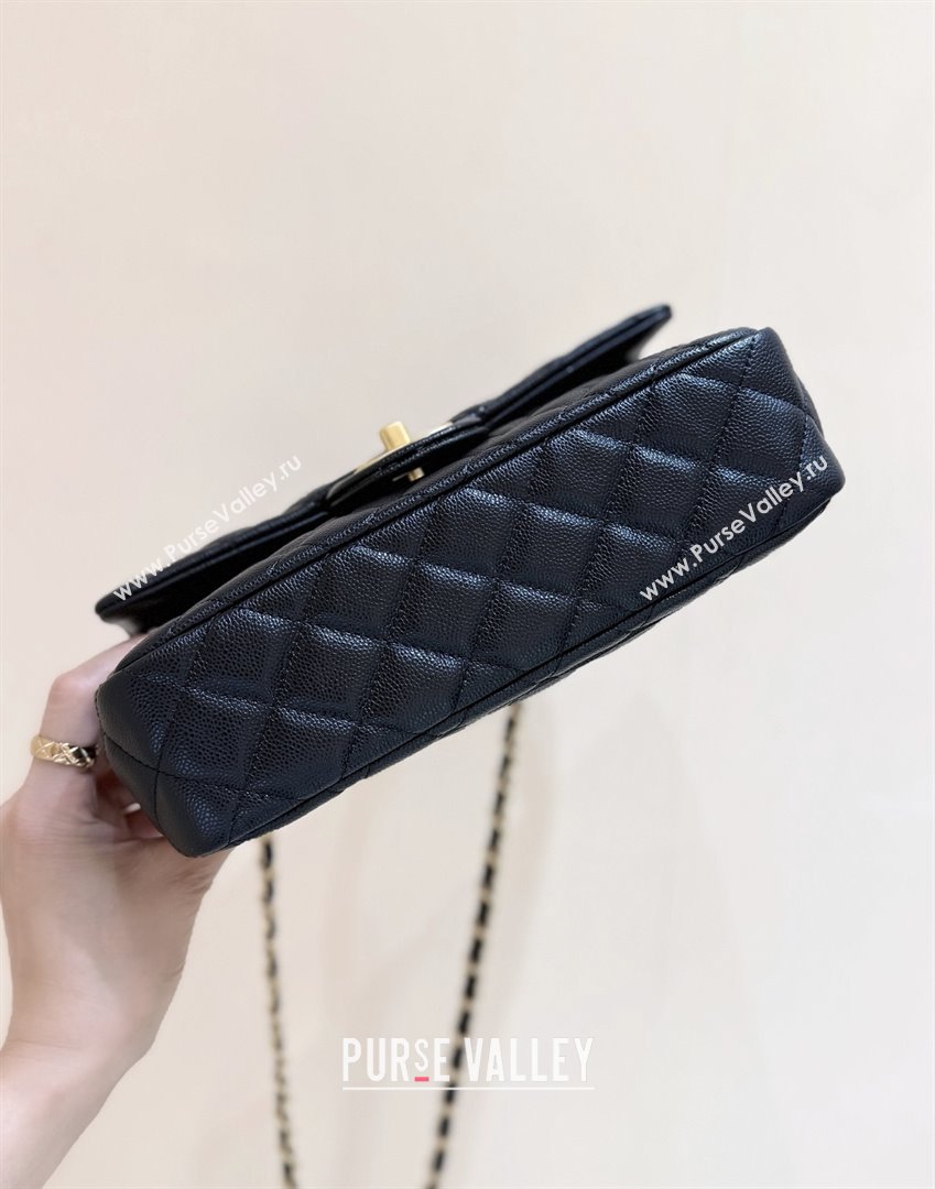 Chanel Small Flap Bag with Top Handle in Grained Shiny Calfskin AS5702 Black 2025 Top Quality (SHUNY-25101505)