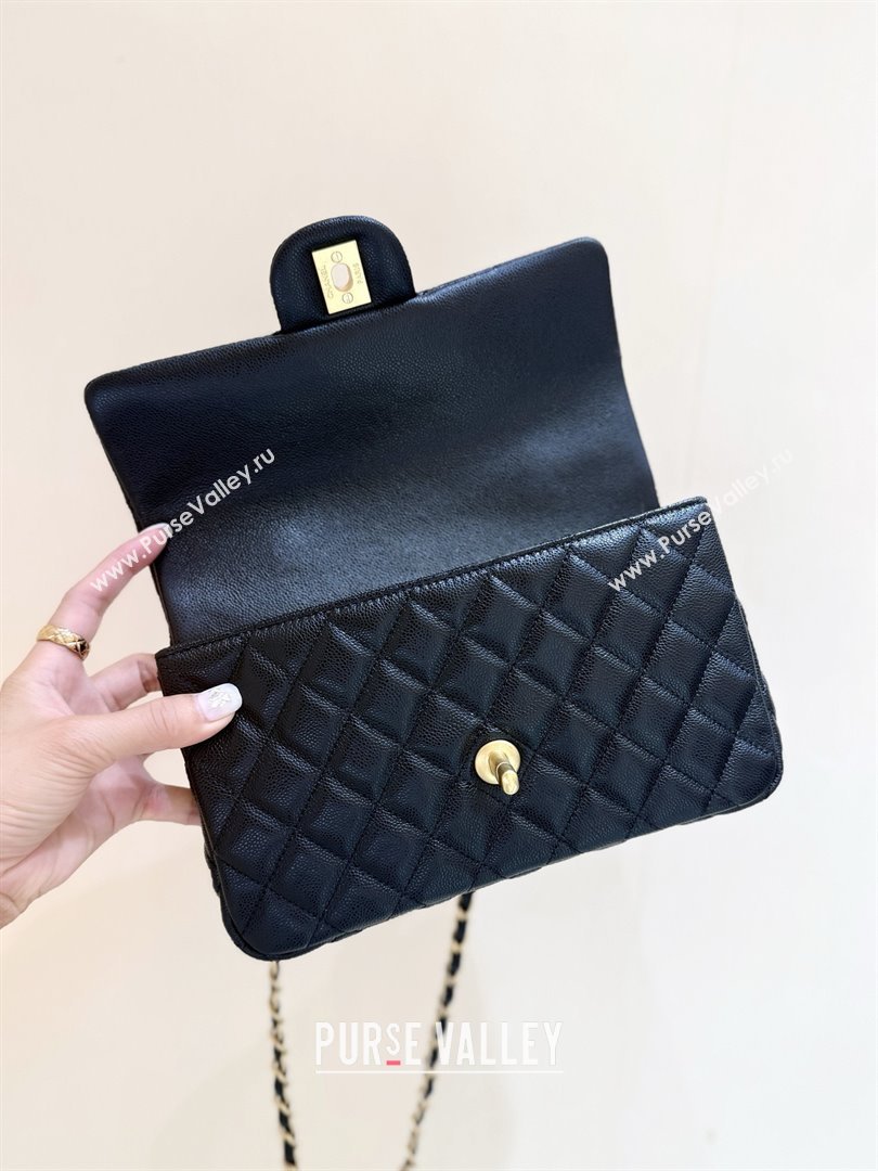Chanel Small Flap Bag with Top Handle in Grained Shiny Calfskin AS5702 Black 2025 Top Quality (SHUNY-25101505)