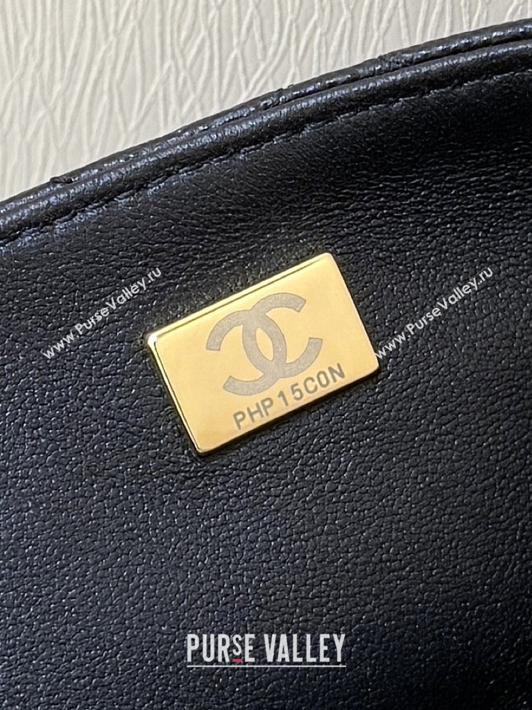 Chanel Small Flap Bag with Top Handle in Grained Shiny Calfskin AS5702 Black 2025 Top Quality (SHUNY-25101505)