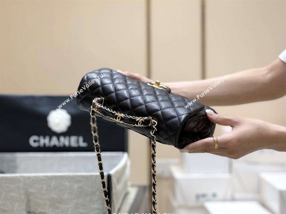 Chanel Small Flap Bag with Top Handle in Grained Shiny Calfskin AS5702 Black 2025 Top Quality (SHUNY-25101505)