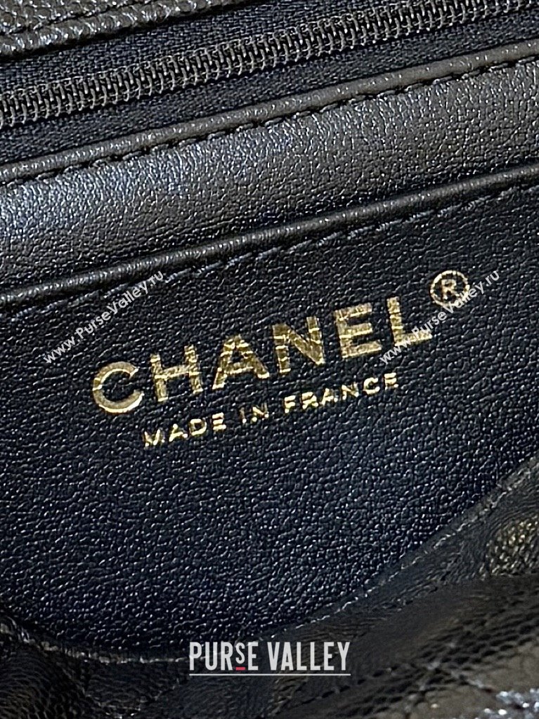 Chanel Mini Flap Bag with Top Handle in Grained Shiny Calfskin AS5701 Black 2025 Top Quality (SHUNY-25101501)