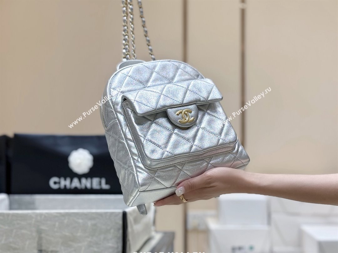 Chanel Backpack in Silver Calfskin AS5793 Fall-Winter 2025/26 (SHUNY-25101506)