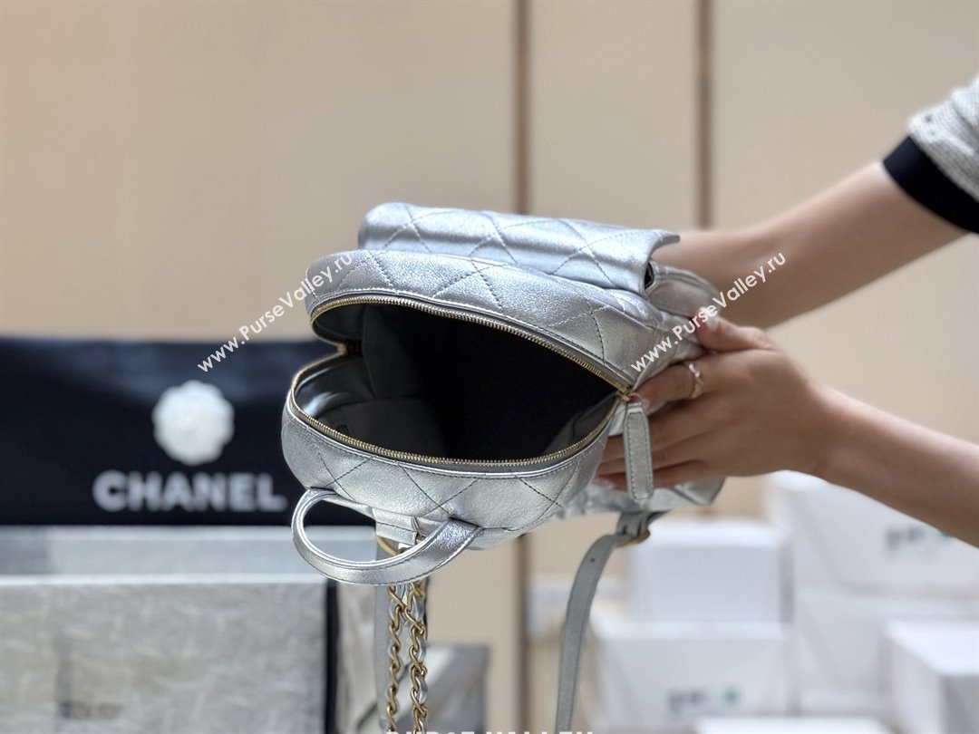 Chanel Backpack in Silver Calfskin AS5793 Fall-Winter 2025/26 (SHUNY-25101506)