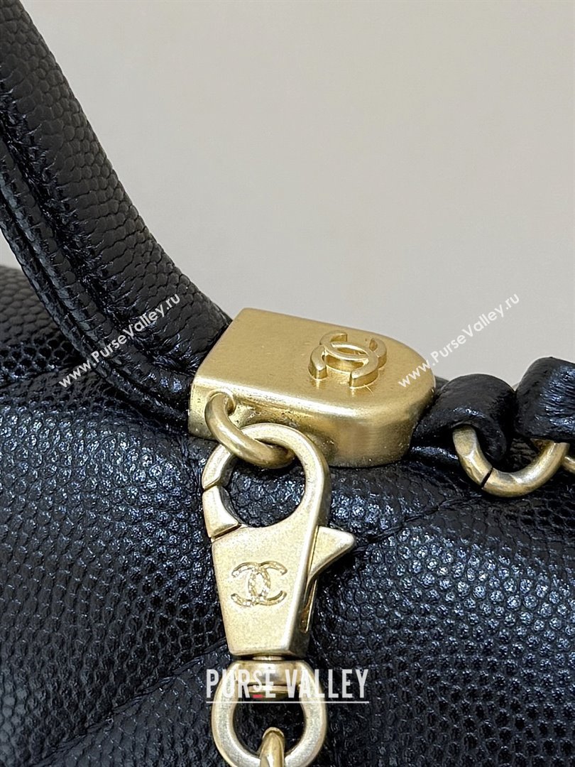 Chanel Flap Bag with Top Handle in Grained Shiny Calfskin AS3653 Black 2025 Top Quality (SHUNY-25101507)