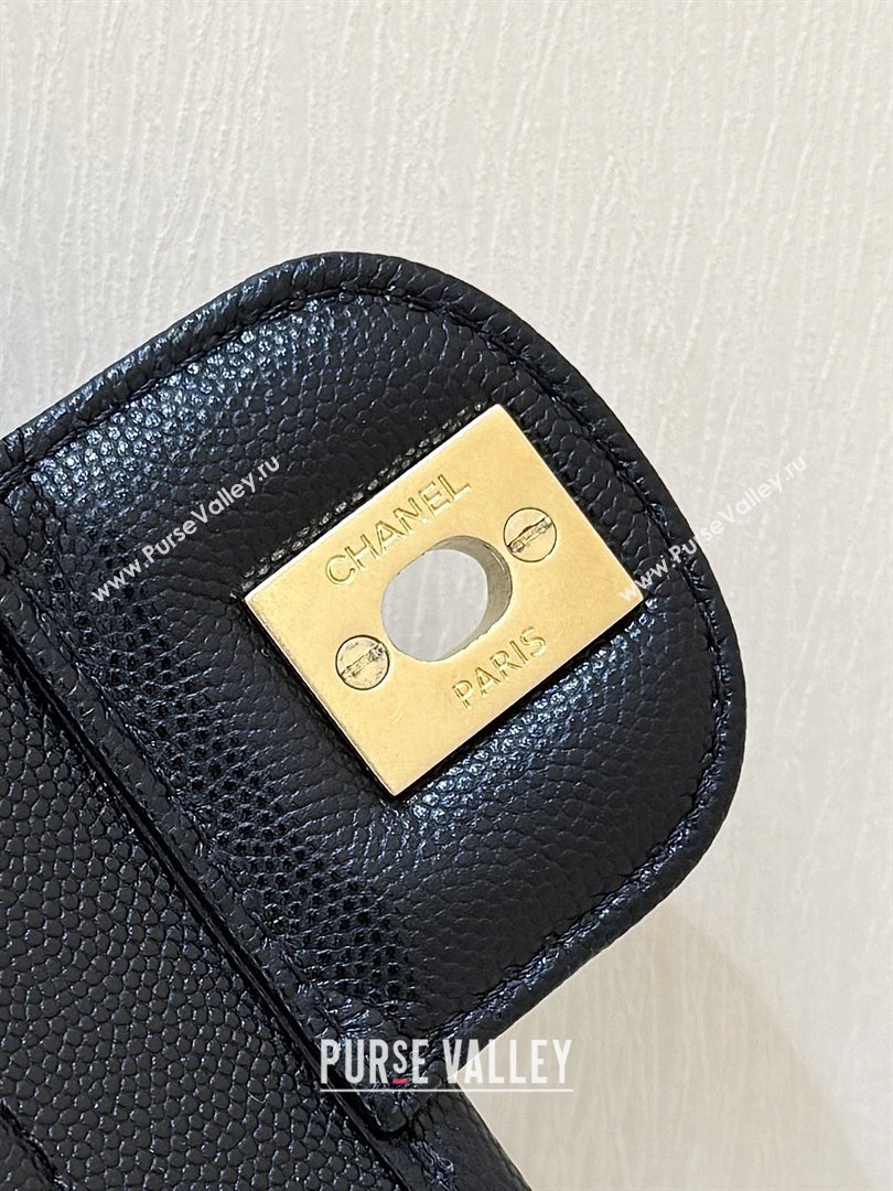Chanel Flap Bag with Top Handle in Grained Shiny Calfskin AS3653 Black 2025 Top Quality (SHUNY-25101507)