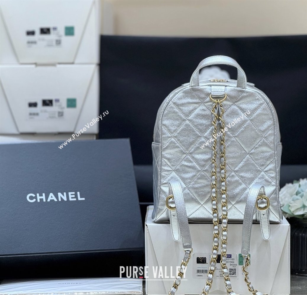 Chanel Backpack in Silver Calfskin AS5793 Fall-Winter 2025/26 (SHUNY-25101506)