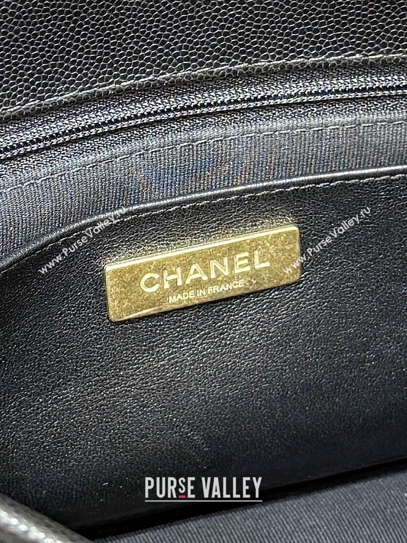 Chanel Flap Bag with Top Handle in Grained Shiny Calfskin AS3653 Black 2025 Top Quality (SHUNY-25101507)