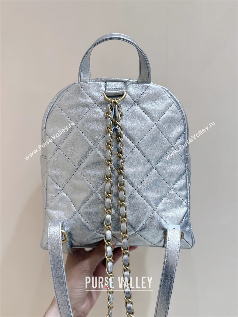 Chanel Backpack in Silver Calfskin AS5793 Fall-Winter 2025/26 (SHUNY-25101506)