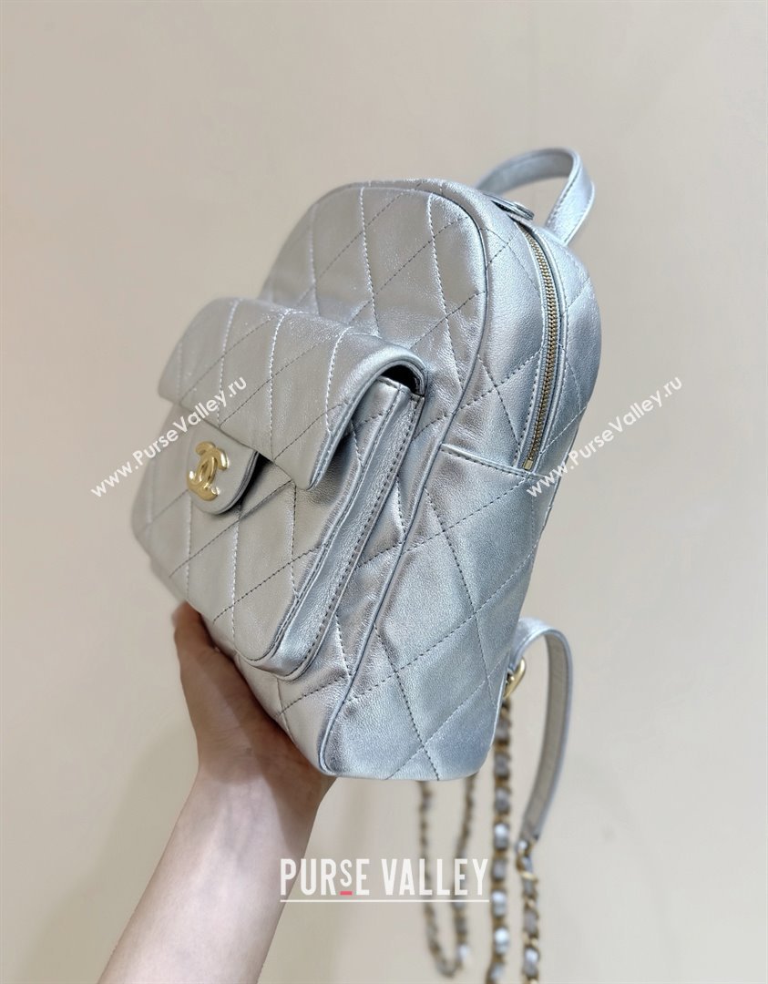 Chanel Backpack in Silver Calfskin AS5793 Fall-Winter 2025/26 (SHUNY-25101506)