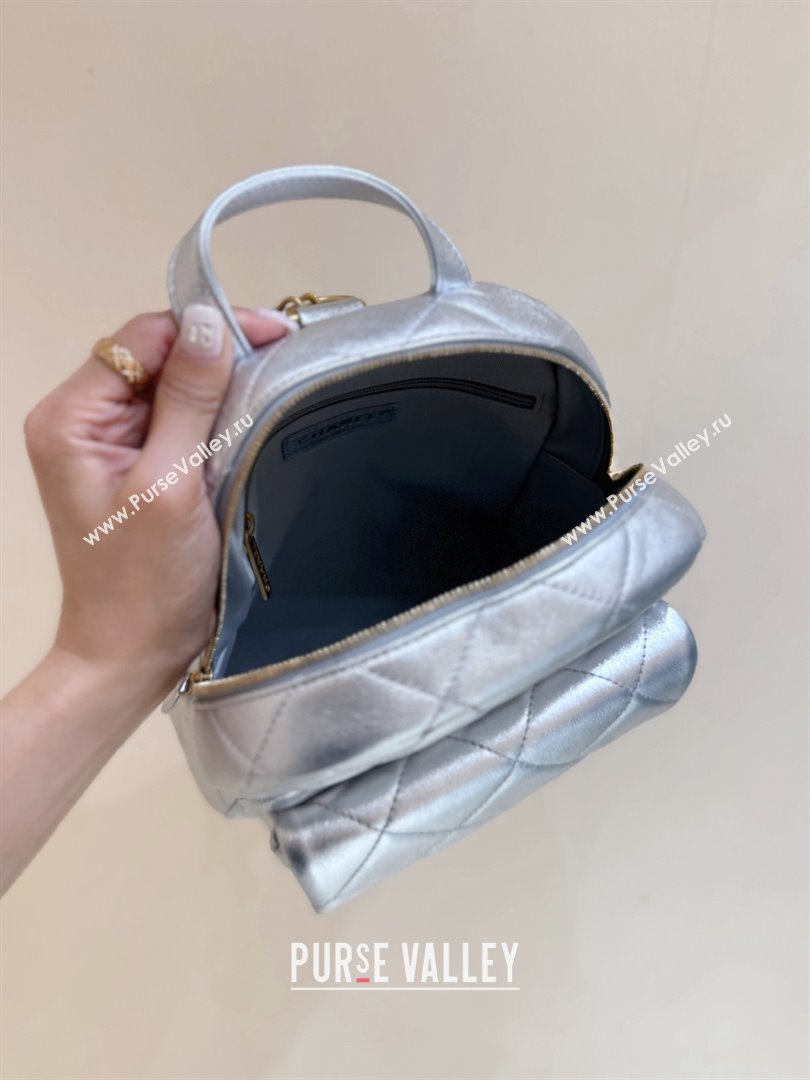 Chanel Backpack in Silver Calfskin AS5793 Fall-Winter 2025/26 (SHUNY-25101506)