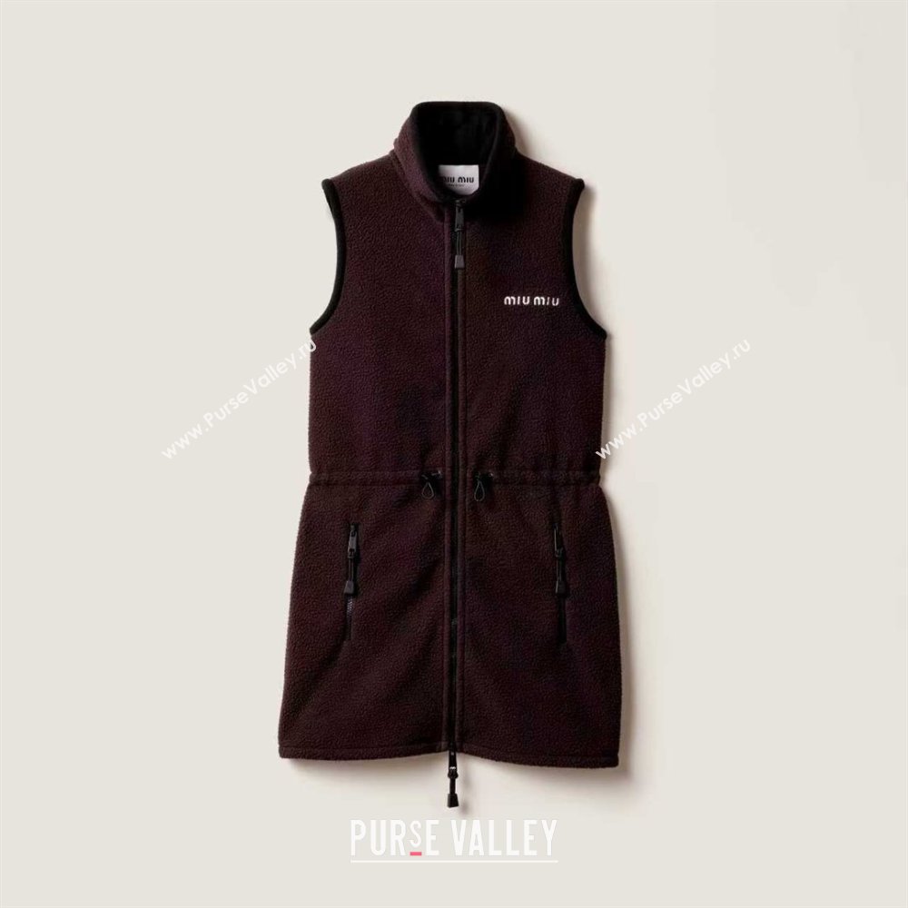 Miu Miu Fleece Dress M101708 Burgundy 2025 (Q-25101708)