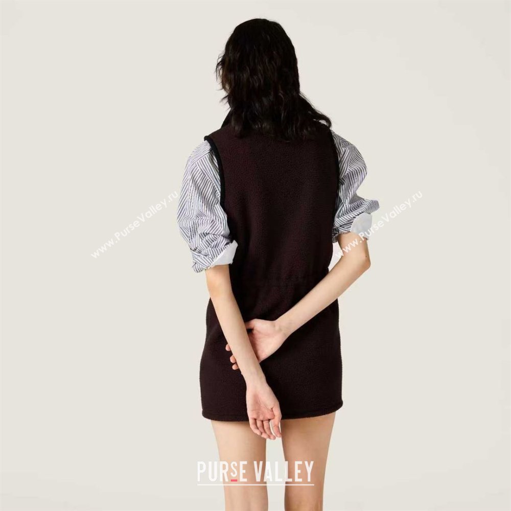 Miu Miu Fleece Dress M101708 Burgundy 2025 (Q-25101708)