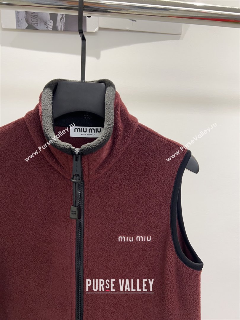 Miu Miu Fleece Dress M101708 Burgundy 2025 (Q-25101708)